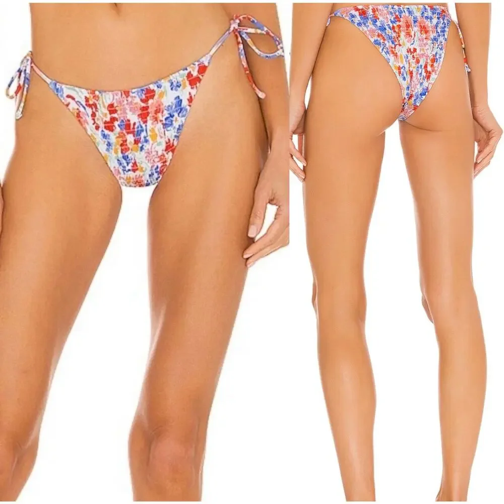 L*SPACE Aubree String Bikini Bottom In Floral Flowers Forever Size Small New